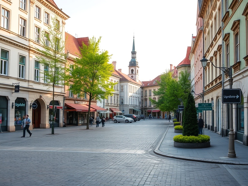 Ulica w Pobiedziskach, Konin, widoczna na zdjęciach Google Street View
